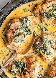 Garlic Butter Chicken With Spinach And Bacon Easy Chicken Recipes Garlic Butter Chicken Butter Chicken