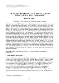 In this study, the effects of the wood quality used for thermal modification on the physical and mechanical properties obtained at two boonstra m, van acker j, tjeerdsma b (2007a) strength properties of thermally modified softwoods and its relation to polymeric structural wood constituents. Pdf The Potential For The Use Of Modified Wood Products In The Built Environment
