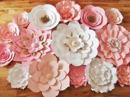 Check spelling or type a new query. Paper Flower Wall Decoration Backdrop Set Of 15 Pink White Gold Paper Flowers Paper Flower Wall Paper Flowers Diy