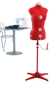 Singer Adjustable Dress Form Mannequin Red Size Small Medium Fabric Backed With 12 Adjustments