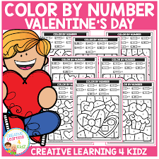 Now go grab the kids and fire up the printer! Color By Number Valentine S Day Digital Download