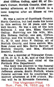 Currituck Co., NC Obituaries