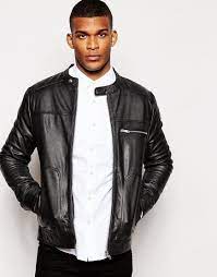 River Island Leather Racer Jacket At Asos Com Giacca Da Uomo Giacca River Island