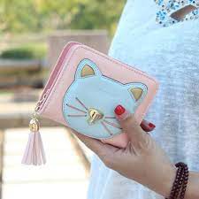 Fashion Tassel Short Brand Designer Cat Wallet Purses Cat Wallet Wallets For Women