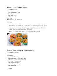 Cornflakes madu tiga, johor bahru. Resepi Cornflakes Madu