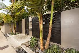 Modern Tropical Landscape Design Water Feature Corten Steel Landscape Design Key West Entry Modern Landscape Design Modern Landscaping House Gate Design