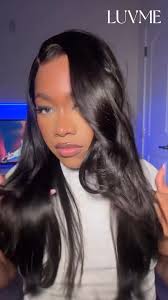 Took the layers up a notch — a little curl, a lot of glam 💁🏽‍♀️✨, Hair:  Luvme All-Day Comfort Wig Layered Yaki Straight Glueless 7x6 Closure HD  Lace Human Hair Wig Pre-Cut Lace 24 inches, #luvme ...