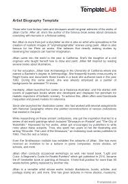 Beginner Biography Sample For Students Pdf Download Artist Biography Template In 2020 Biography Template Biography Professional Templates