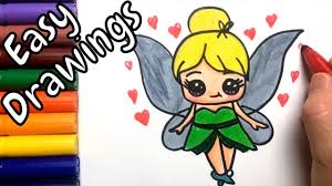 Then just follow the stickman by emphasizing the body parts. Easy Drawings How To Draw A Cute Fairy Color And Draw Step By Step Youtube