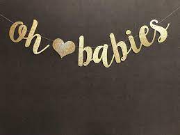 Oh Baby Banner Oh Babies Banners Baby Shower Banner Twin Twin Girls Baby Shower Twins Baby Shower Baby Shower Bunting