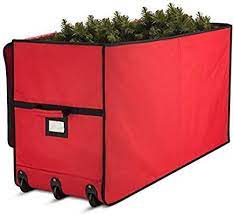 Amazon Com Super Rigid Rolling Christmas Tree Storage Box Canvas Fabric With Cardboard In Christmas Tree Storage Box Christmas Tree Storage Tree Storage Bag