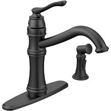 Learn more about delta shieldspray® technology, which can help cut down on messy splatter. Moen 7245bl Belfield One Handle Kitchen Faucet W Side Spray Matte Black