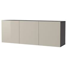 Product details hide or display your things by combining open and closed storage. Besta Black Brown Selsviken High Gloss Beige Wall Mounted Cabinet Combination 180x42x64 Cm Ikea