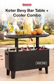 With an innovative design that transforms this cooler into a cocktail table, the keter pacific rattan cool bar will become the focal point of any outdoor party. Keter Bevy Bar Table And Cooler Combo Diy Outdoor Bar Outdoor Patio Bar Outdoor Buffet Tables