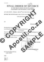 Divorce Decree And Divorce Case Number From South Africa Apostilles And Police Clearances For South Africa
