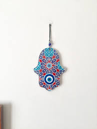 Hamsa Wall Hanging Hamsa And Evil Eye Wall Decor Hamsa Hand Etsy Hamsa Hand Talisman Decor Hamsa
