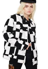 Black And White Checkered Denim Jacket American Vintage Checkered Denim Jacket Yew Like To Go Fast And No One Can Stop Yew Bb Win The Race In This Cool Af Jacket That F Things Wishlist Jacke