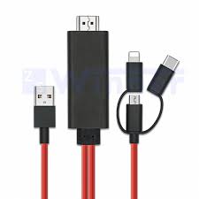 3 In1 Usb To Hdmi Adapter Cables Lighting Micro Usb Type C To Hdmi Cable Mirror Mobile Phone
