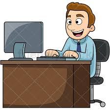 Choose from 6100+ computer clip art images and download in the form of png, eps, ai or psd. Man Working On Computer Cartoon Vector Clipart Friendlystock Cartoon Clip Art Cartoons Vector Cartoon