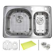 2021 home depot product authority, llc. Faucet Stainless Steel Kitchen Sink Combo 33 X 22 X 8 Top Mount Double Bowl Bathroom Sinks Home Garden