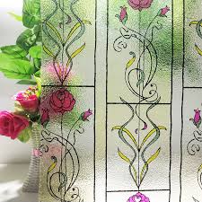This stained glass window film will instantly upgrade your glass surface with a stunning finish. 90 200 Cm Static Cling Rose Window Films Embossed Frosted Stained Glass Films For Bathroom Bedroom Sittingroom Kitchen Stickers Decorative Films Aliexpress