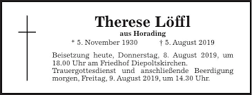 Find out the date, how long in days until and count down to since 5th august 2019 with a countdown clock. Traueranzeige Familienanzeigen Todesanzeigen Idowa Markt