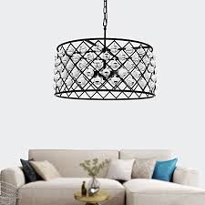 Shop drum black pendant lighting at lumens.com. Glass Drum Chandelier 6 Lights Crystal Glass Chandelier Round Crystal Chandelier Pendant Lighting Fixture Crystal Chandelier Lighting Pendant Light Black Cz2521 6 Buy Online In Andorra At Andorra Desertcart Com Productid 44863138