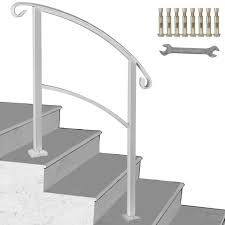 In other words, aluminum railings are the best choice for your front porch. Stair Railing Kit 3 Step Aluminum Handrail Matte White Outdoor Deck Hand Rail For Sale Online Ebay