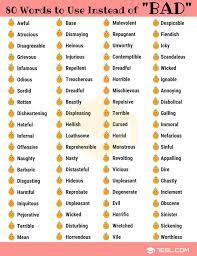 Bad Synonyms 80 Synonyms For Bad In English 7esl English Words English Vocabulary Writing Words