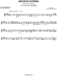 I ordered this selection in original key for a male i accompany. Nessun Dorma Eb Instrument From Turandot Sheet Music Alto Or Baritone Saxophone In E Major Download Print Sku Mn0100772