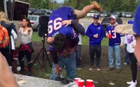 Video Bills Tailgate Gets Crazy Fan Gets Slammed Through Table Cbssports Com