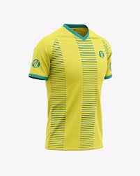Download Men S V Neck Soccer Jersey Mockup Front Half Side View Of Soccer T Shirt In Apparel Mockups On Yellow Images Object Mockups
