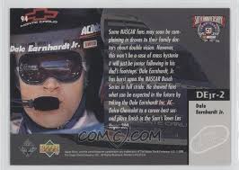 However, with his son in contention to win nascar's biggest race, cbs gave ned jarrett permission to abandon that rule. 1998 Upper Deck Road To The Cup Base 94 Dale Earnhardt Jr