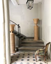 Atelier Vime Edition S New Decorative Pieces Rattan Medici Vase And Pedestal Handmade In France Paired With An 18th Ce Home Decor Furniture Classy Rooms