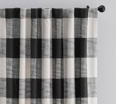Black And White Paisley Curtains Bryce Check Curtain 50 X 84 Charcoal Pottery Barn In 2020 Check Curtains Curtains Rod Pocket Curtains