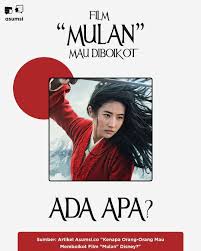 Aksi boikot terjadi di beberapa negara asia, hong kong. Asumsi Pemeran Mulan Liu Yifei Mengunggah Pernyataan Facebook
