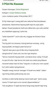 Check spelling or type a new query. Buatlah Cerpen Bertema Bebas Menggunakan Bahasa Sunda Dan Artinya Brainly Co Id