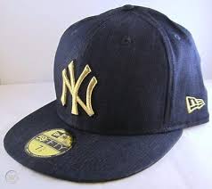 Navy blue yankees fitted hat. New Era Ny Yankees Navy Blue Denim Gold Logo 5950 Flat Bill 7 1 2 Fitted Hat Cap 1723681155