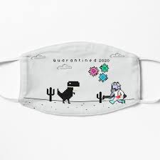 Quarantined 2020 No Social Contact Internet Classic T Rex Google Chrome Offline Dinosaur No Internet Game As T Shirt Sticker Phon In 2020 Mask Design Mask Face Mask