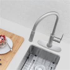 I three starred the install because the base of the faucet was slightly larger than the hole in our stainless sink. Stylish Single Hole Kitchen Faucet Plate Brushed Nickel A 802b Rona
