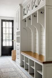 Mudroom Renovation Mudroom Renovation Ideas The Lockers Feature A Stained Wood Bench Shiplap Back And A Built In Drop Zon Home Mudroom Cabinets Mudroom Design