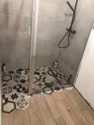 Fun Looking Wet Room Using A Mix Of Tile And Laminate Wood Flooring Wetroom Ba Shower Remodel Amazing Bathrooms Wet Rooms