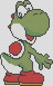 Super Mario Brothers Inspired Yoshi Looking At His Tail Disney Cross Stitch Cross Stitch Cross Stitch Embroidery