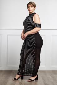 Dazzle Hour Plus Size Open Shoulder Rhinestone Dress Plus Size Outfits Dresses Plus Size Inspiration