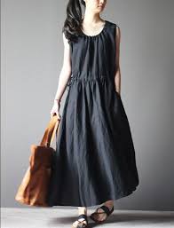 Loose Fitting Dress Black Cotton Linen Dress Maxi By Vivianfabric 54 80 Loose Fitting Dresses Simple Dresses Long Dress Skirts