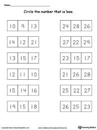 Less Than Worksheet Comparing Numbers 10 Through 30 Comparing Numbers Worksheet Kindergarten Worksheets Printable Kindergarten Math Worksheets