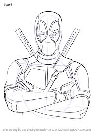 Step By Step How To Draw Deadpool Drawingtutorials101 Com Easy Cartoon Drawings Deadpool Drawing Drawing Superheroes