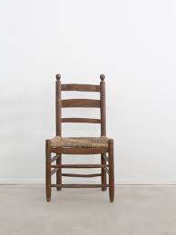 Antique Rush Seat Chair Ladder Back Chairs Gallery Furniture Vintage Ladder