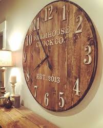 Notre Ferme Co Horloge Standard Chiffre En Bois Horloge Mesure 24 40 Pouces De Diametre Et 1 Pouce Farmhouse Clocks Farmhouse Wall Decor Farmhouse Wall Clocks