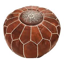 Youdenova 30 inches folding storage ottoman, 80l storage bench for bedroom and hallway, faux leather brown footrest with foam padded seat, support. Hassock Ottoman Footstool Marrakesh Gallery Tan Moroccan Pouf Genuine Goatskin Leather Round Large Ottoman Pouf Bohemian Living Room Decor Unstuffed Furniture Home Urbytus Com